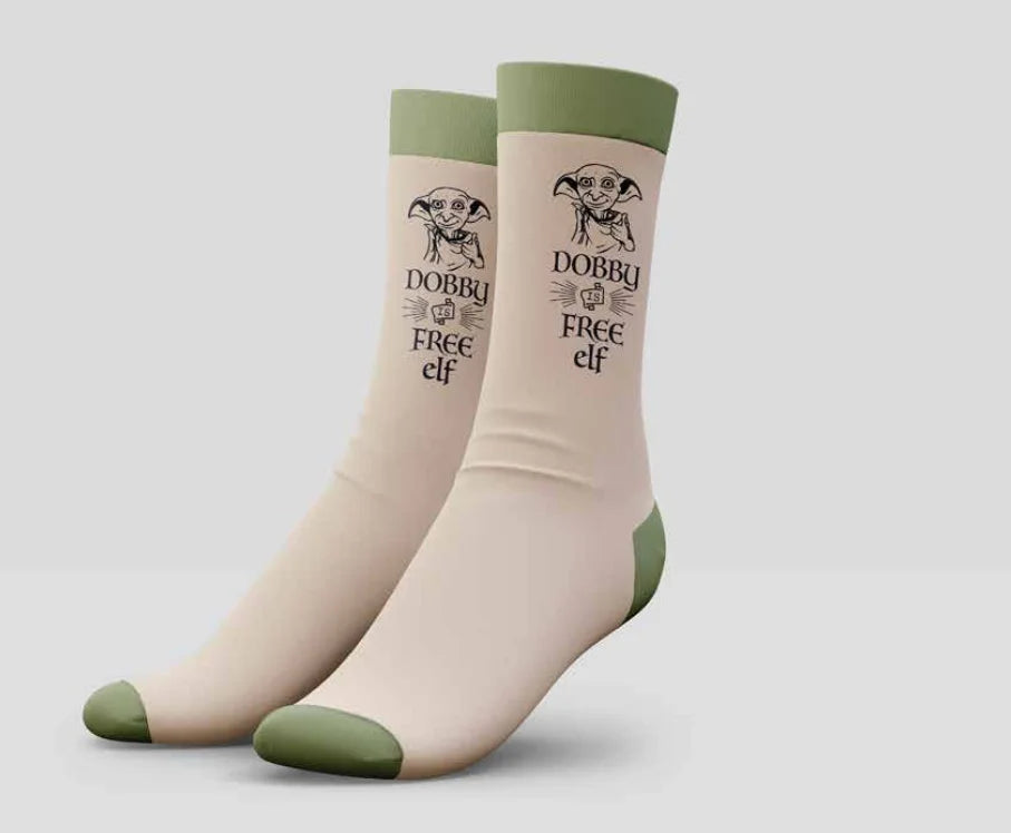 Harry Potter Adult Socks – Free Dobby Cream & Green