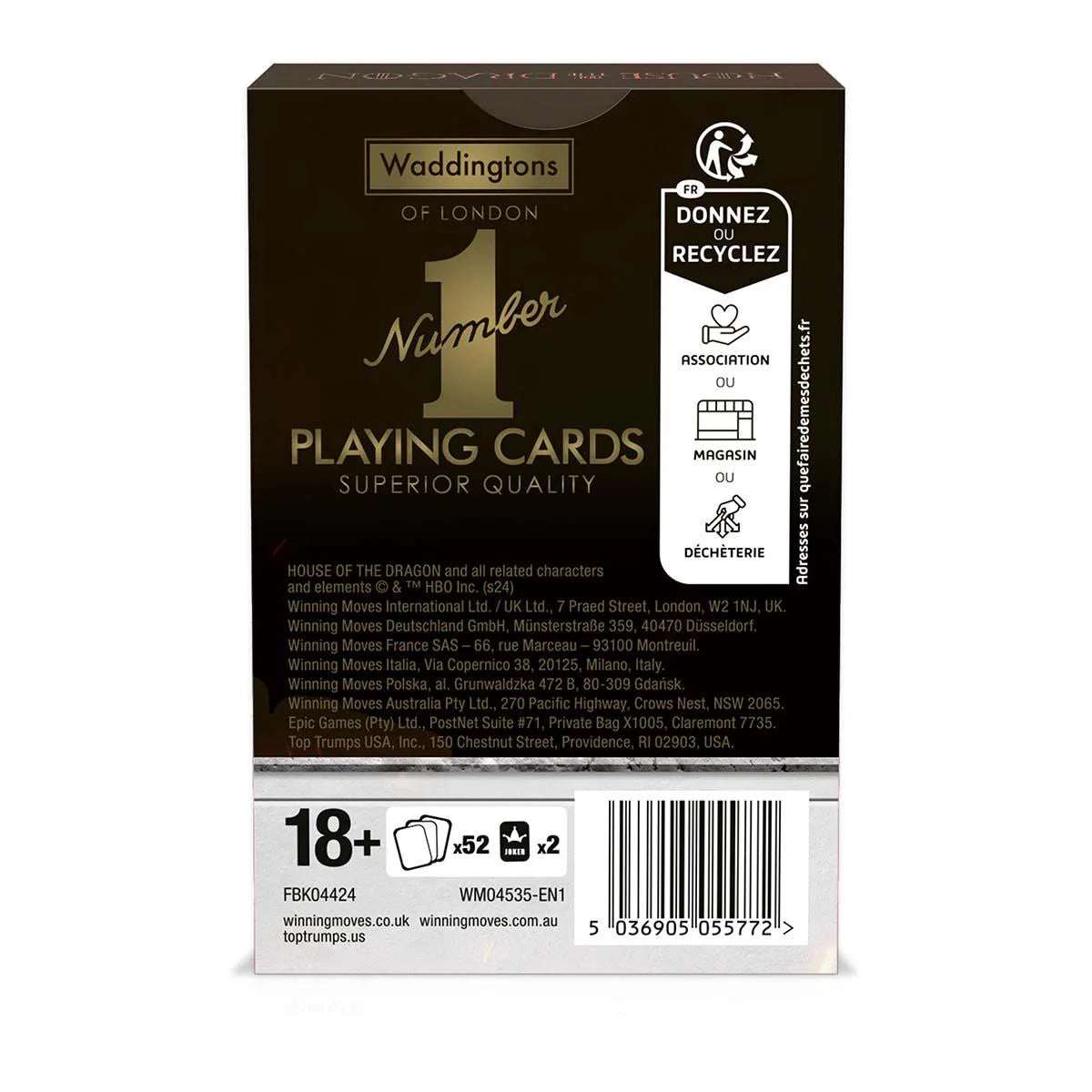 House of The Dragon Playing Cards