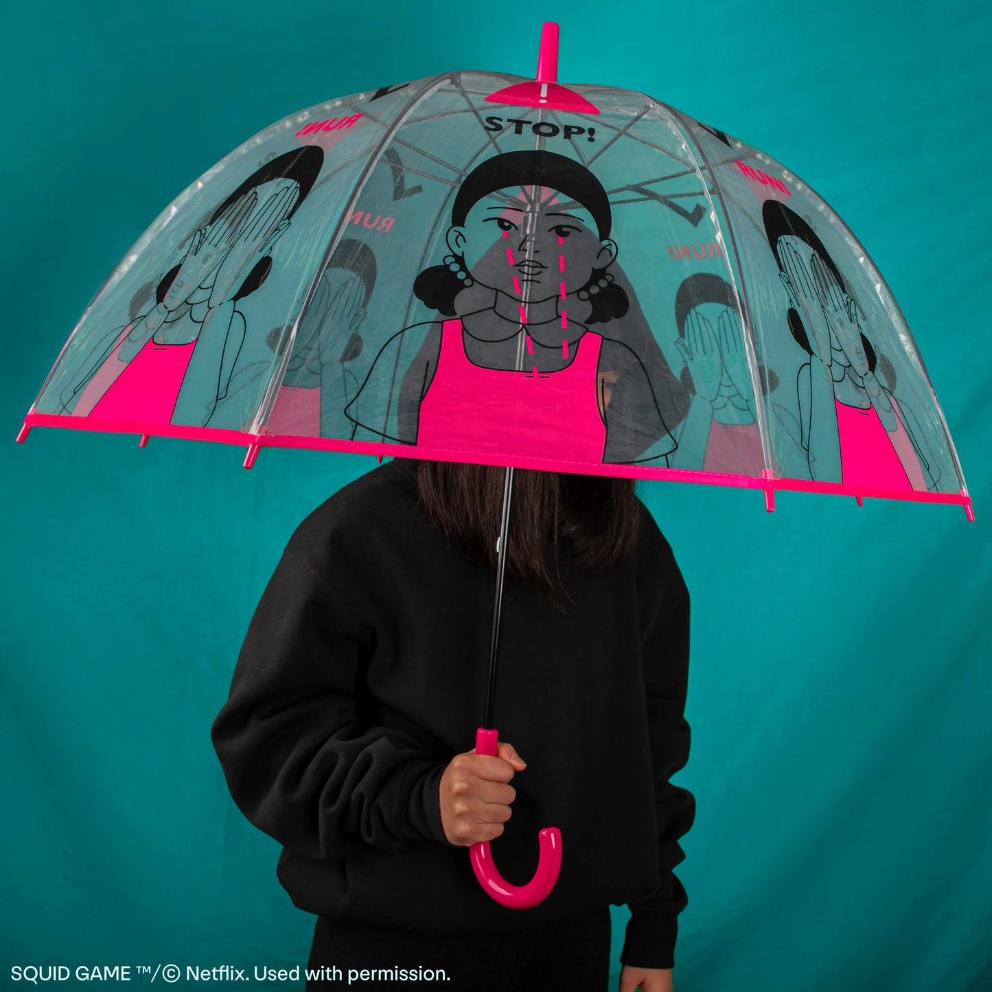 鱿鱼游戏-雨伞透明红李