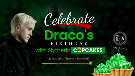 Celebrating Draco's Birthday at House of Spells - London with Slytherin Cupcakes