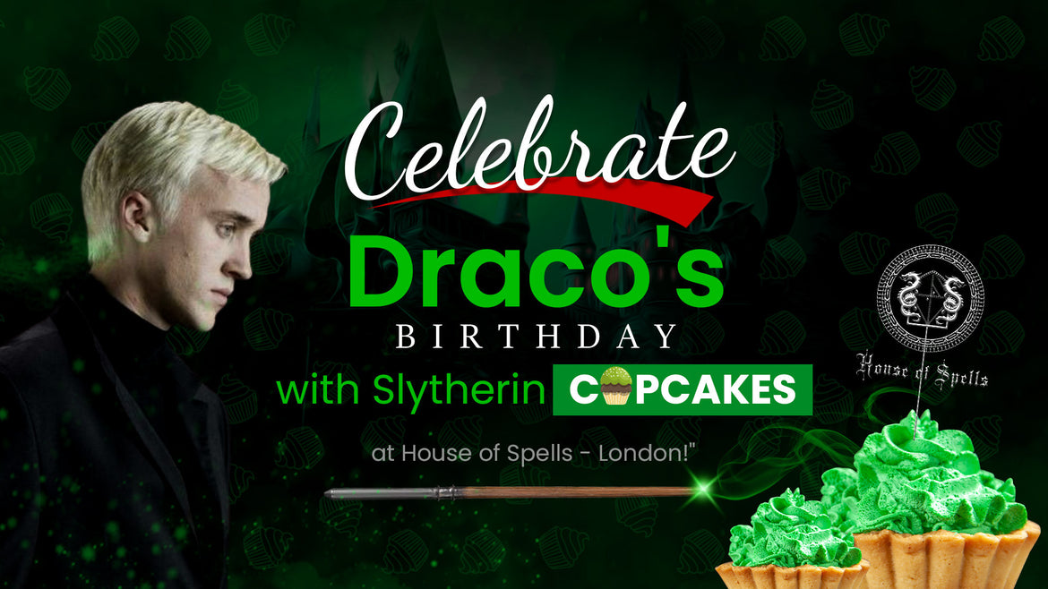 Celebrating Draco's Birthday at House of Spells - London with Slytherin Cupcakes