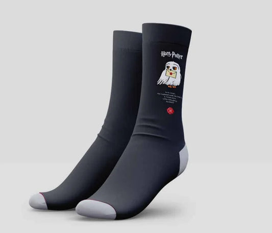 Harry Potter Adult Socks Hedwig Black