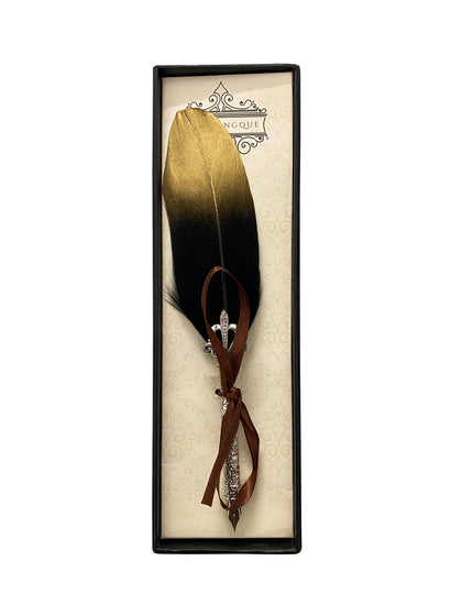 Quill Pen in a Box - Feather Touch - Black & Gold