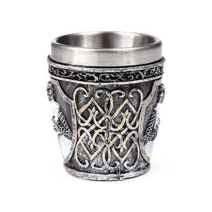 Decorative Medieval White Knight Shot Glass