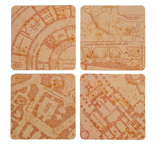 Marauder's Map Heat Changing Coaster Set