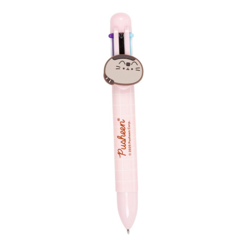 Pusheen the Cat Multi Colour Pen with Charm (6 Colours)