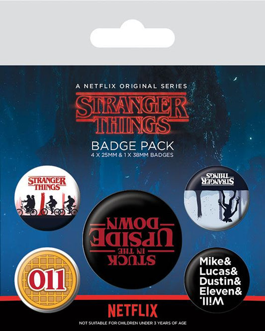 STARNGER THINGS SET BADGE PACK