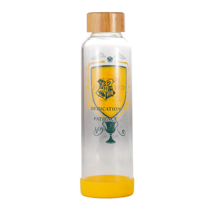 HP Glass Water Bottle Proud Hufflepuff