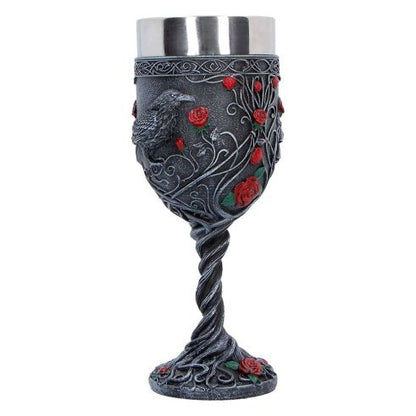 Twilight Bloom Gothic Raven Goblet 19.6cm