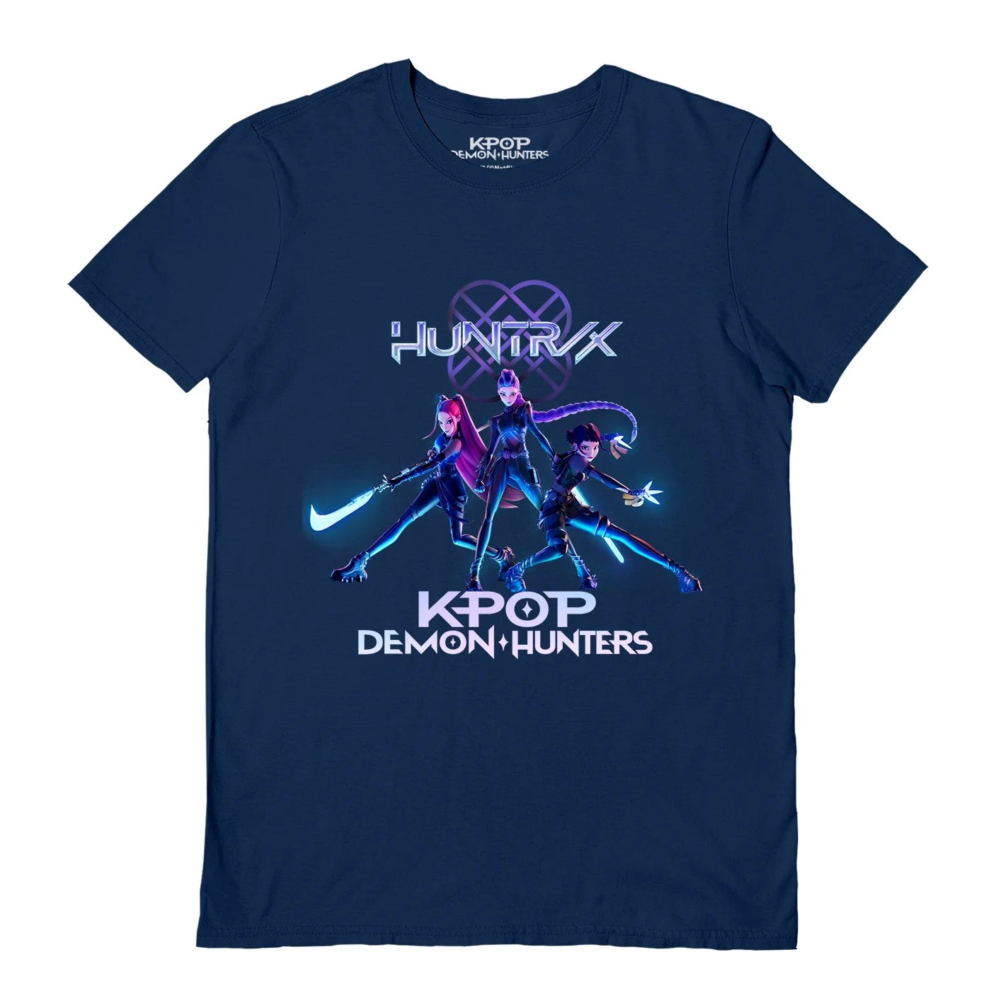 Huntrix Trio Navy Blue Unisex Short Sleeve T-Shirt