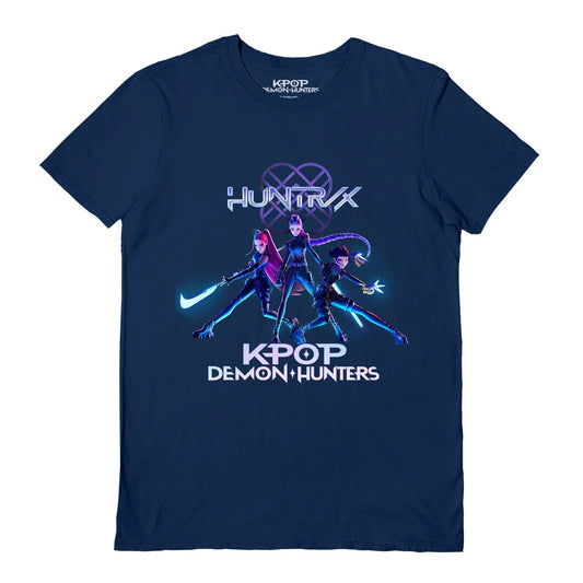 Huntrix Trio Navy Blue Unisex Short Sleeve T-Shirt
