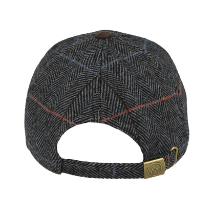 Herringbone Checked With Suede Peak Baseball Cap