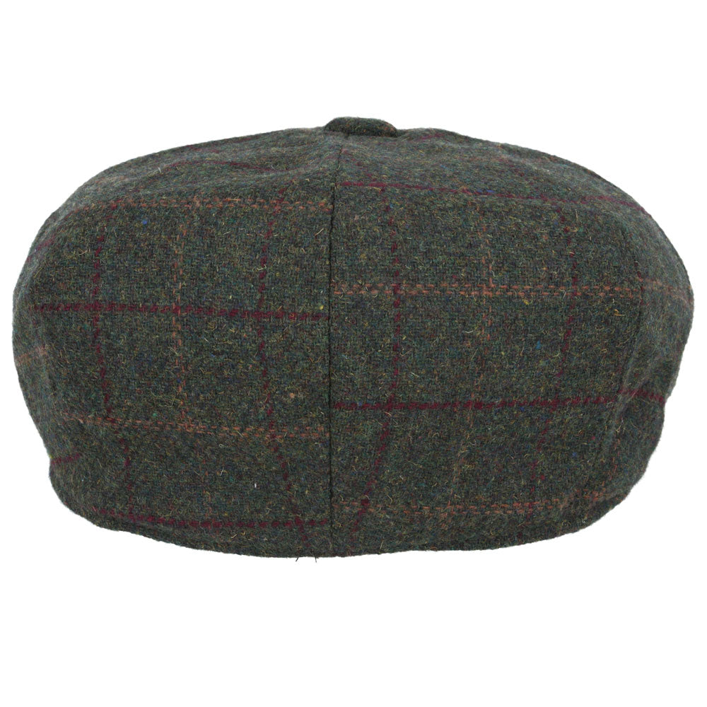 Wool Check Tweed Peaky Blinders Newsboy Cap - Green