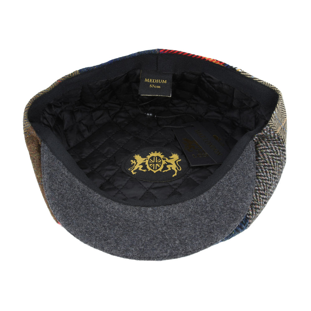 Donegal Tweed Herringbone Tartan Patch Newsboy Cap – Multi Colour