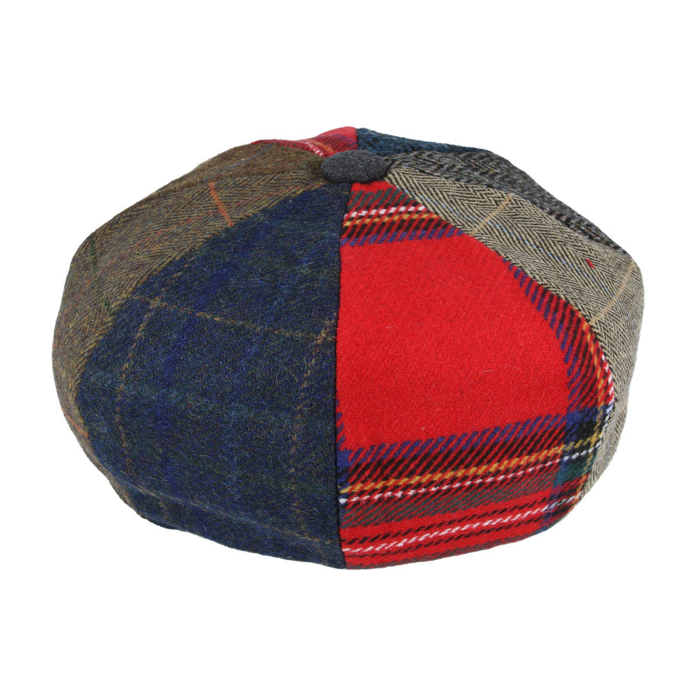 Donegal Tweed Herringbone Tartan Patch Newsboy Cap – Multi Colour