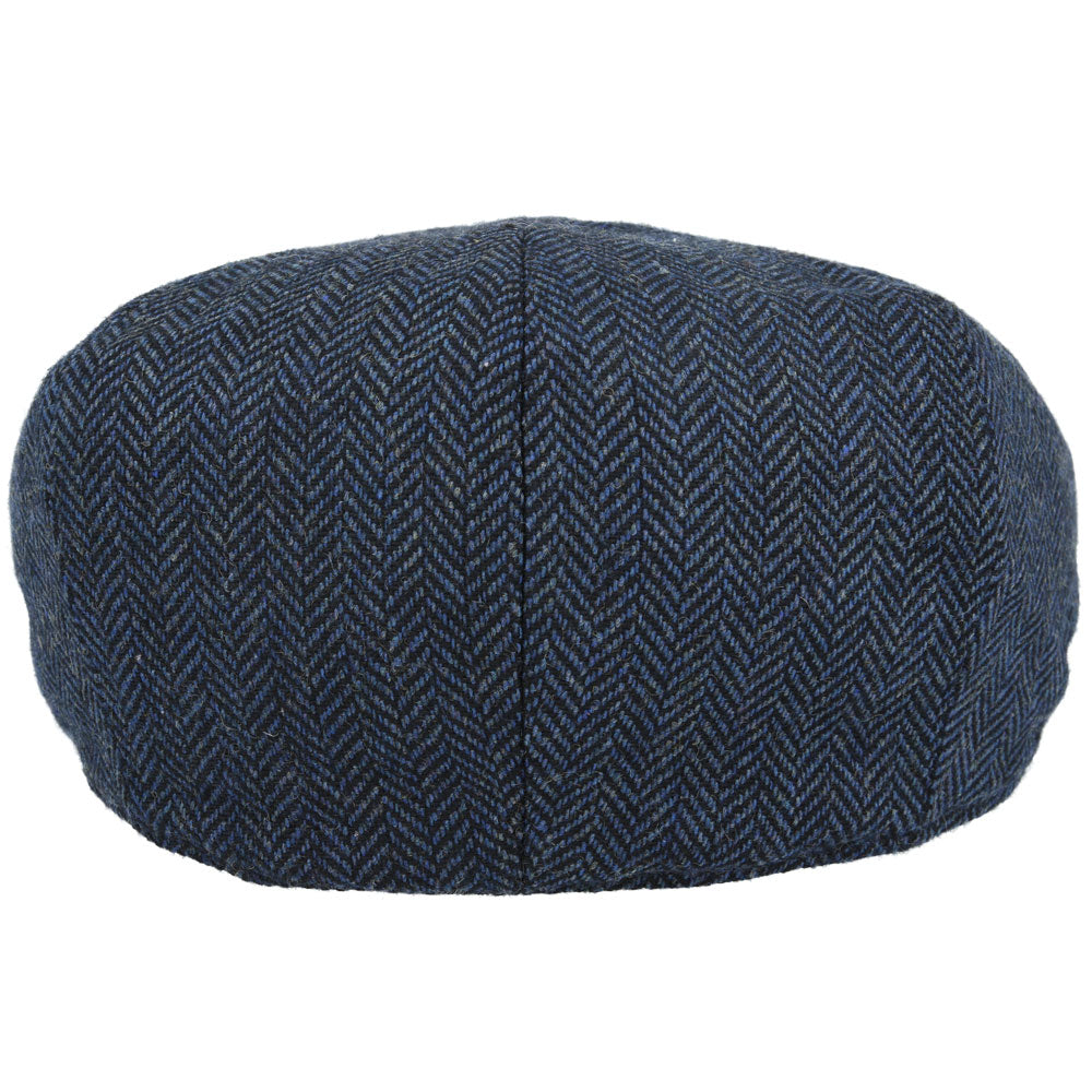 Wool Herringbone 8 Panel Newsboy Cap – Navy