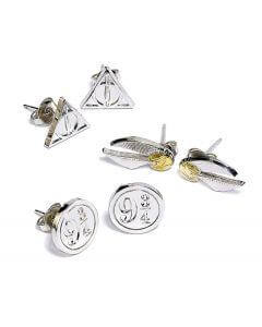 Harry Potter Stud Earring Set Snitch/ Deathly Hallows/ Platform 9 3/4 - House Of Spells