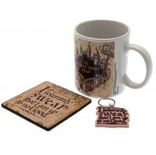 Harry Potter Marauders Map Mug, Coaster and Keychain Set