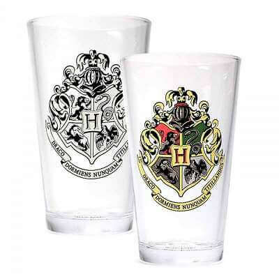 Harry Potter Cold Change Glass Hogwarts Crest