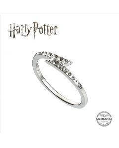 Harry Potter Embellished With Swarovski® Crystals Lightning Bolt Ring Medium - House Of Spells