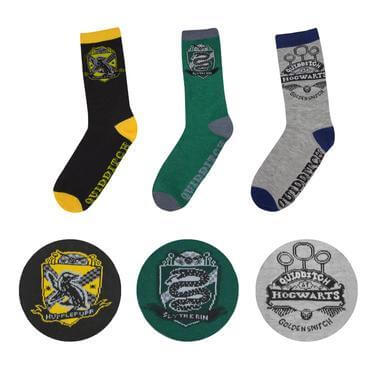 Harry Potter Quidditch Hogwarts Socks (Set Of 3) - Deluxe Edition