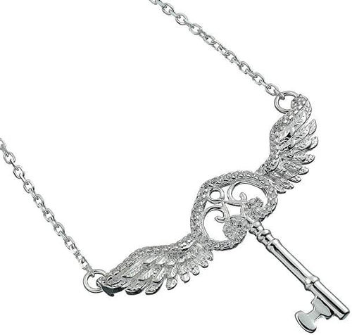 Flying Key Embellished with Swarovski® Crystals Necklace