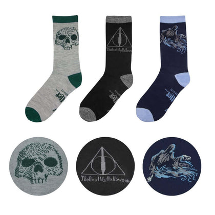 Harry Potter Deathly Hallows Socks (Set of 3) - Deluxe Edition - Harry Potter clothes