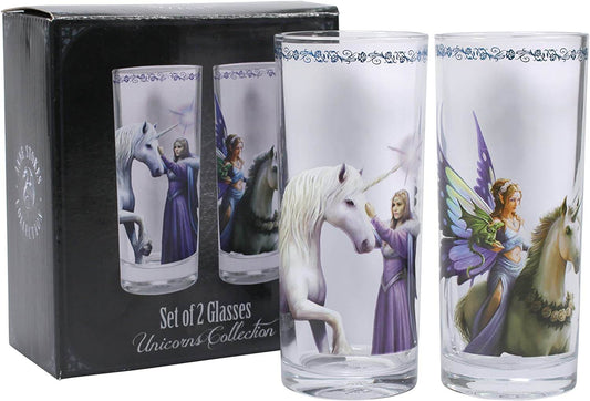 Glass Boxed (300ml) Set Of 2 Unicorn -  Anne Stokes 