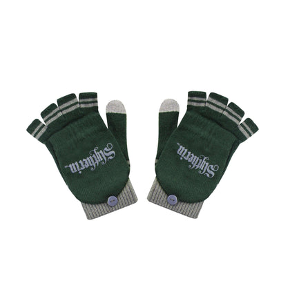 Slytherin Mitten/Fingerless Gloves - House Of Spells