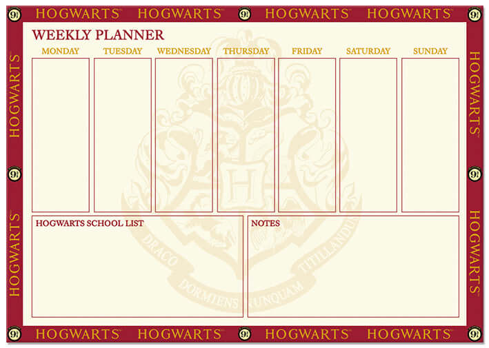 HARRY POTTER HOGWARTS 9 3/4 A4 DESK PAD- Harry potter Shop