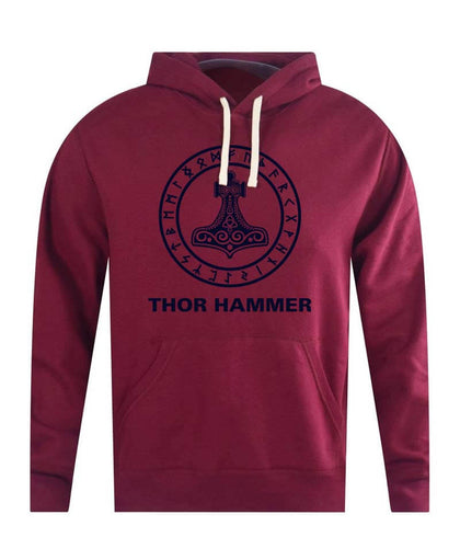 Hoodie Thor Hammer-Maroon | Viking costume