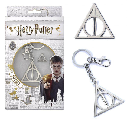 Harry Potter - Deathly Hallows Keyring and Pin Gift Set