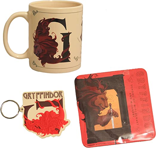 Harry Potter Gryffindor Mug,Coaster & Keychain Set