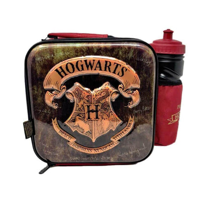 Harry Potter Hogwarts 3D Embossed Lunch Bag with Bottle