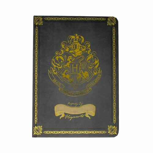 Harry Potter Hogwarts Crest Notebook Black Chunky