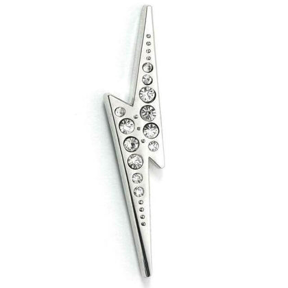 Lightning Bolt Pin Badge with Crystals
