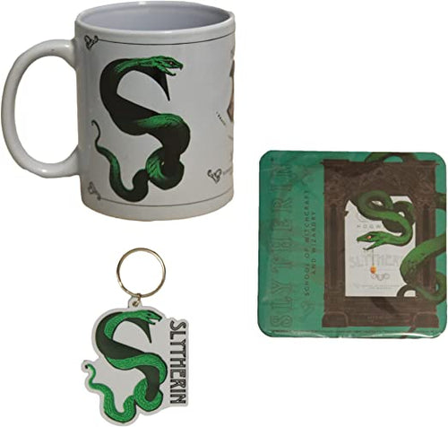 Harry Potter Slytherin Mug, Coaster & Keychain Set
