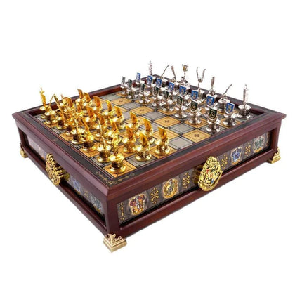 Quidditch Chess Set Silver & Gold Plated