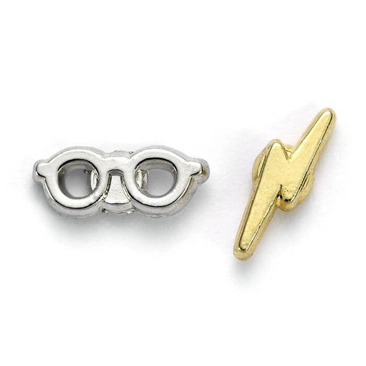 Lightening Bolt and Glasses Stud Earrings