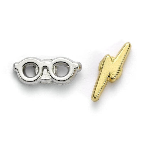 Lightning Bolt and Glasses Stud Earrings