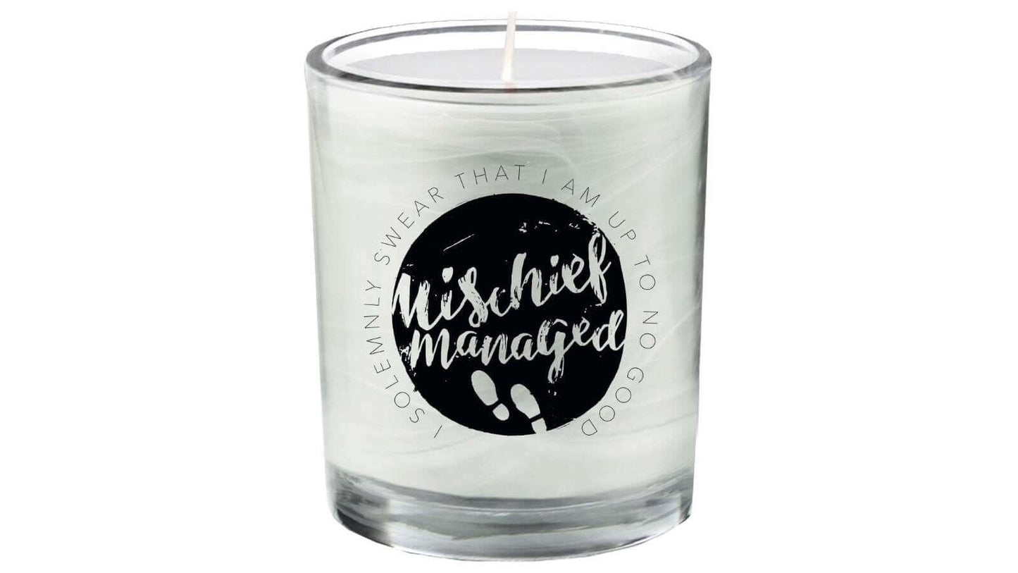 MISCHIEF MANAGED GLASS VOTIVE CANDLE- Fandom Shop