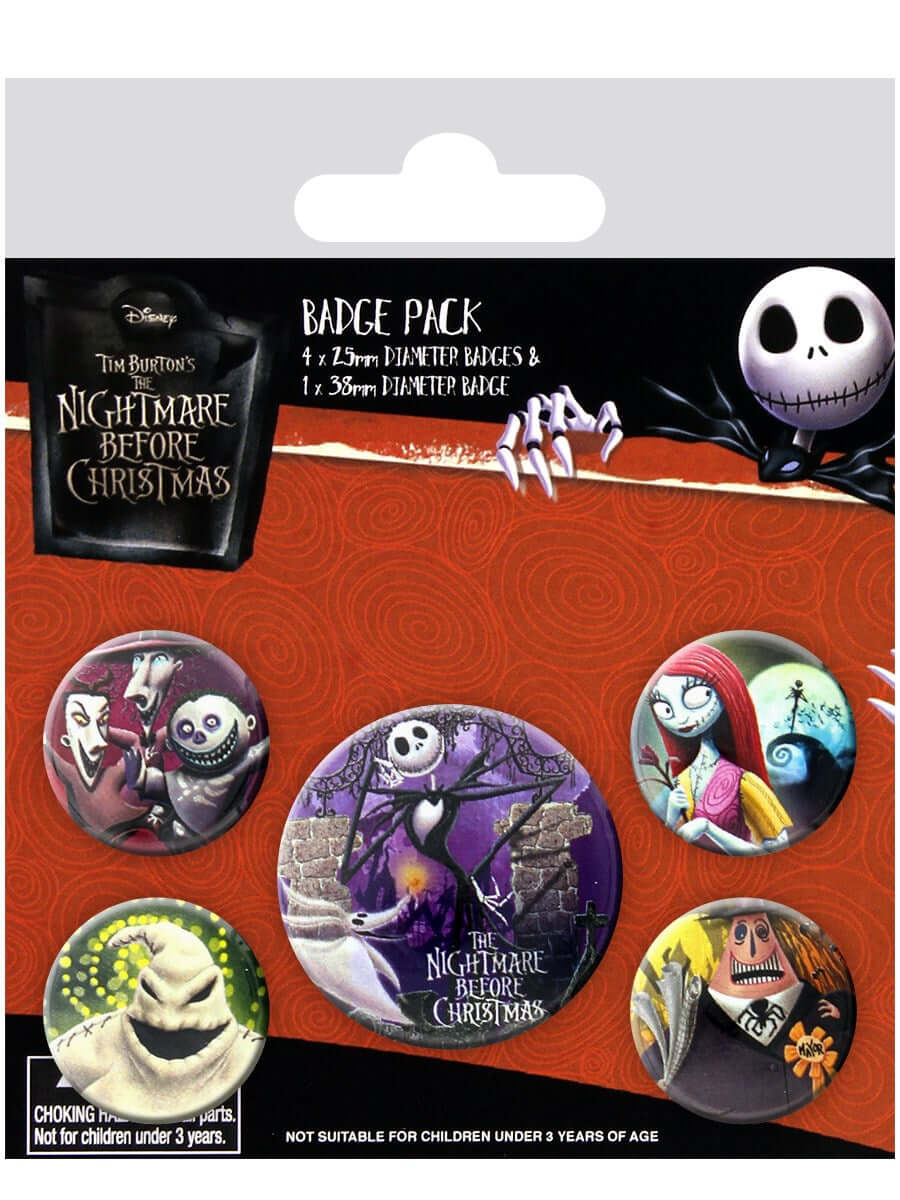 NIGHTMARE BEFORE CHRISTMAS CHARACTERS BADGE PACK- House of Spells