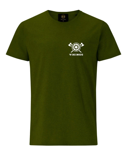 T-Shirt-Embroidered Axe & Shield Kiwi Green | Viking shop