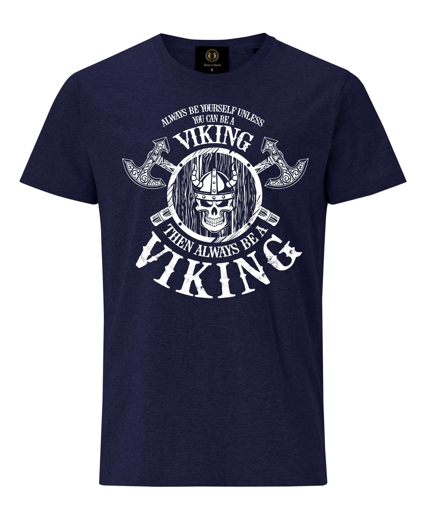 Always Be Viking T-Shirt with Axe and Shield- Navy |  Viking costume