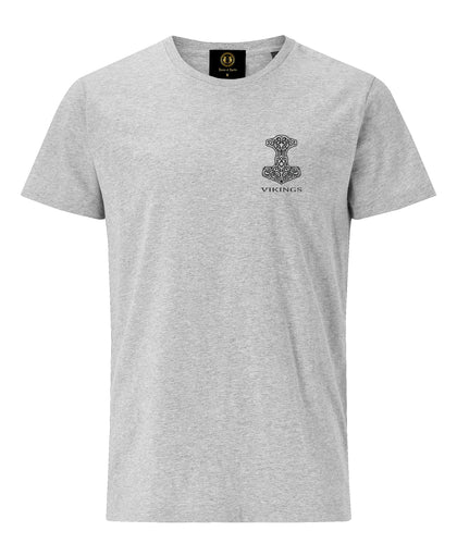 Thor Hammer Embroidered T-Shirt -Grey | the Vikings