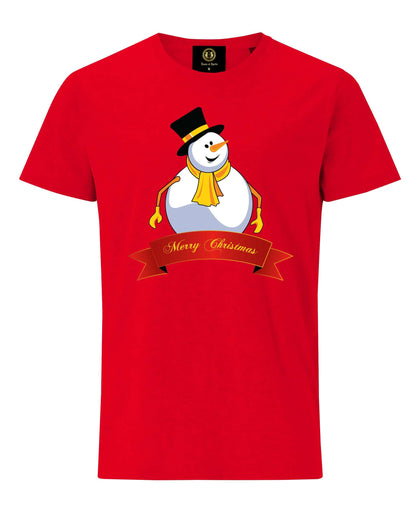 Christmas Snowman T-Shirt -Red
