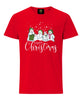 Christmas Snowman Family T-Shirt - Red