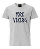 York Viking In Runes Printed T-Shirt- Grey