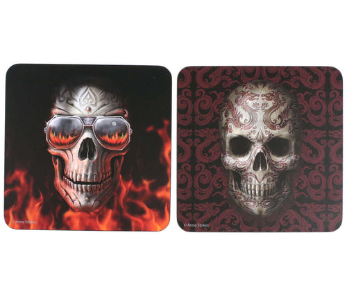 Skull Coasters Set Of 2 - Anne Stokes