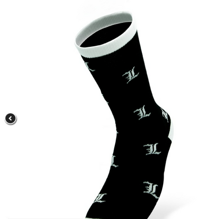 Death Note L  Black & White Socks